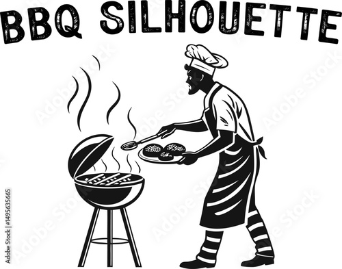 Summer BBQ Silhouette Collection. Grill Master Moments in Silhouette