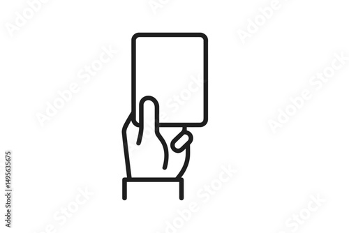Hand holding a card in a minimalistic style representing choices or decisions at sunset