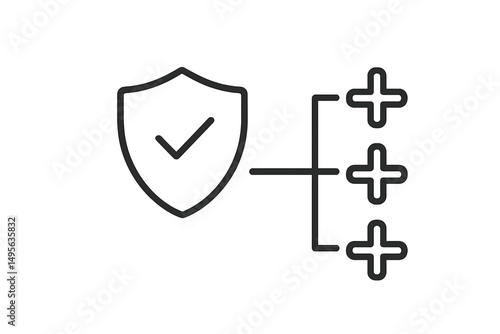 Concept design of security features with a verified shield symbol illustrating online protection and privacy enhancement