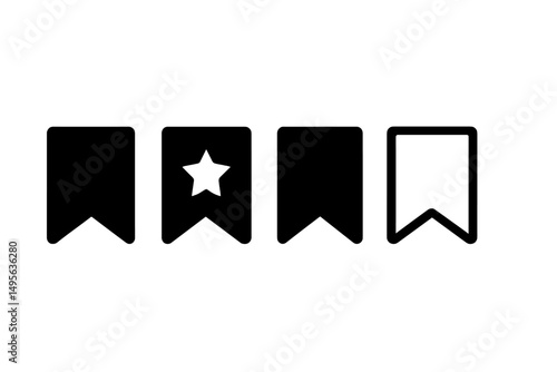 Graphic representation of four bookmarks showing different designs and shapes for organizational purposes