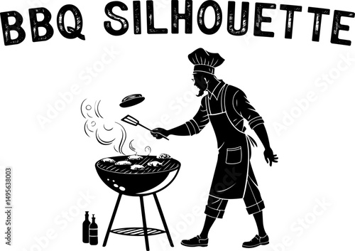 Summer BBQ Silhouette Collection. Grill Master Moments in Silhouette