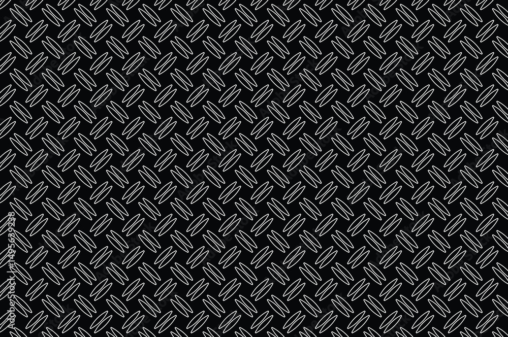 Black and white diamond plate texture pattern with repeating geometric shapes. Industrial metal surface design for flooring, vehicle steps, or machinery. Stark, minimalist, and non-slip. Black and white diamond plate texture pattern with repeating geometric shapes. Industrial metal surface design for flooring, vehicle steps, or machinery. Stark, minimalist, and non-slip.