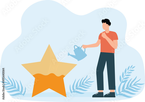 Ambition or motivation to success or being excellence, aspiration and effort to improve, growing and best performance concept
