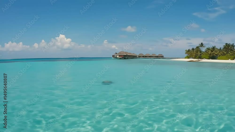 Turquoise Waters and Overwater Bungalows in the Maldives Turquoise Waters and Overwater Bungalows in the Maldives