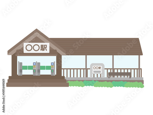 駅  建物  イラスト
