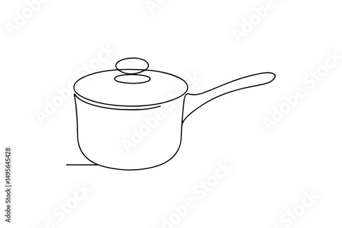 Saucepan continuous one line drawing minimalism design