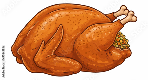 A roasted turkey, cooked to golden perfection and ready for the feast