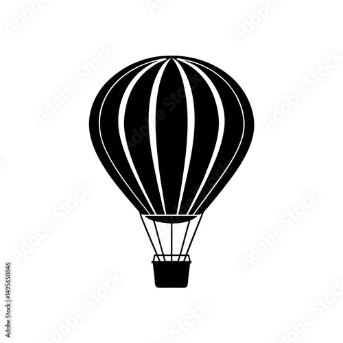 air balloon with basket   exploration or tourism 