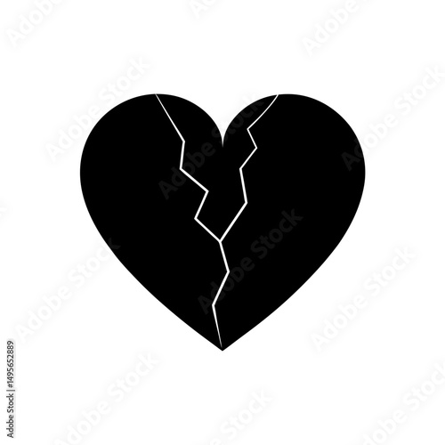 broken heart with crack   heartbreak or loss icon 