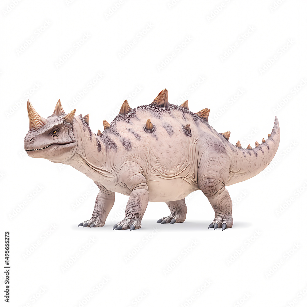 Fototapeta premium A detailed dinosaur model showcased in a bright museum setting highlighting educational value.