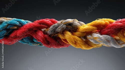 Intertwined Multicolored Ropes: A Study in Texture and Unity