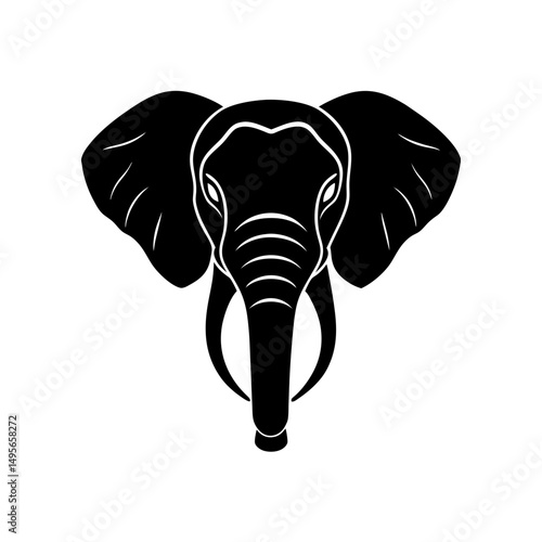 elephant head silhouette   memory or strength symb.svg