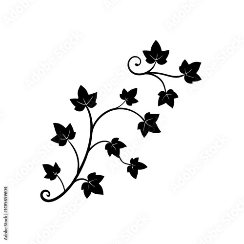 flat ivy leaf vine curling in one direction   bota.svg