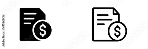 Finance document icons representing invoices and payment processing for accounting purposes