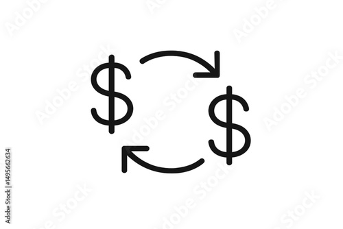 Symbols of currency exchange representing financial transactions and economic activities in modern commerce