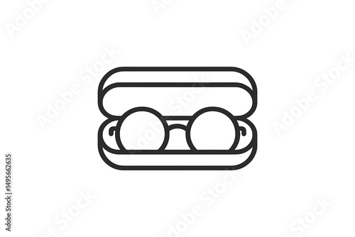 Stylish glasses case with circular sunglasses inside for summer adventures and fashion statements