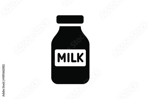 Milk bottle illustration representing dairy products and nutrition for healthy living