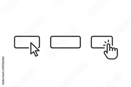 User interaction steps for digital button clicking process on a website interface
