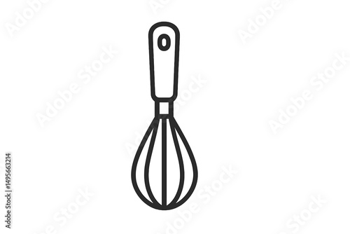 Whisk used for mixing ingredients in a kitchen setting during baking preparations