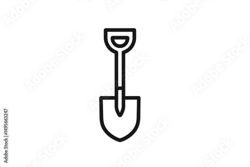 Shovel with a long handle for digging, landscaping, and construction tasks in various outdoor settings
