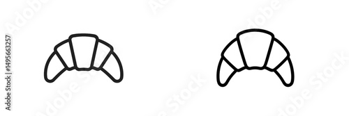 Croissants drawn in simple lines showcasing delicious pastry design in a minimalistic style