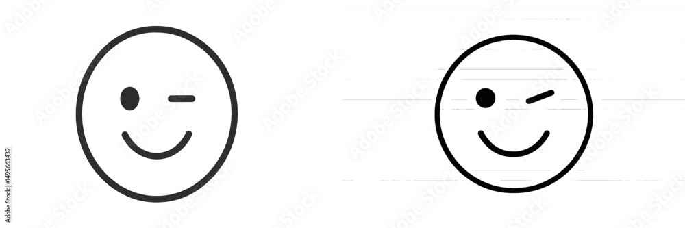 Two distinct wink emojis showcasing different styles and facial expressions that convey playful emotions and friendliness Two distinct wink emojis showcasing different styles and facial expressions that convey playful emotions and friendliness