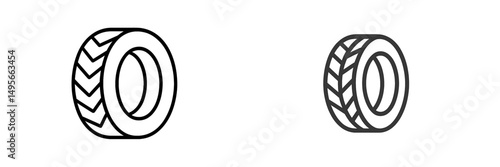 Two styles of tire illustrations showcasing different designs for automotive projects