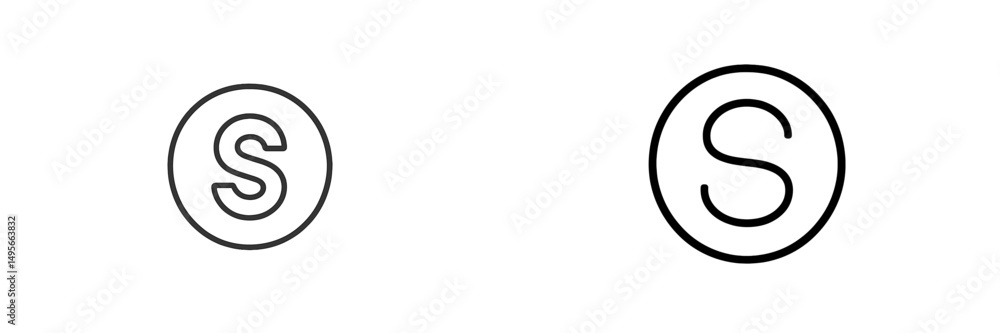 Two variations of a stylized letter S logo featuring different designs and thicknesses Two variations of a stylized letter S logo featuring different designs and thicknesses
