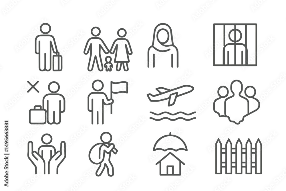 Travel icons showcasing various experiences like family outings, cultural exchanges, and adventure activities for diverse travelers Travel icons showcasing various experiences like family outings, cultural exchanges, and adventure activities for diverse travelers