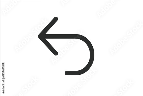 Symbol representing a leftward return, commonly used in digital interfaces, showcasing simplicity and clarity in design