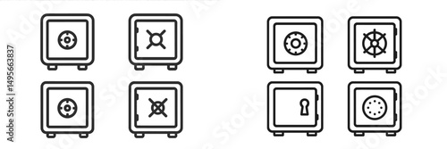 Different types of safes displayed in a grid format for security or storage solutions