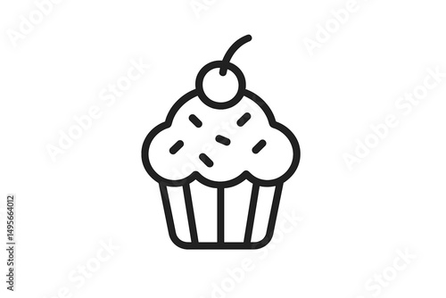 Delicious cupcake with cherry on top, designed for sweet treats and dessert lovers