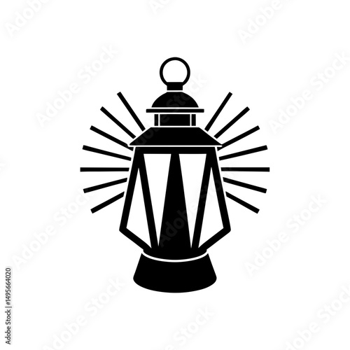 lantern with light rays   guidance or pathfinding .svg