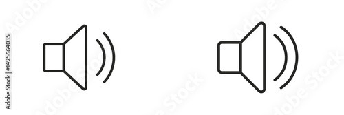 Audio icons representing sound levels displayed in a simple, minimalist style
