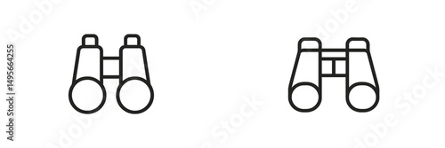 Two pairs of binoculars in simple, modern design on a neutral background showcasing their distinct features and shapes