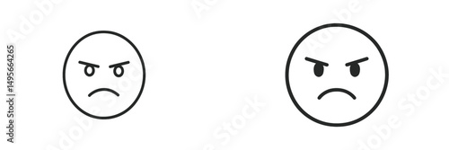 Two angry emojis expressing frustration and irritation in a minimalist design on a white background