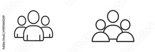 Illustration of people grouped together showcasing community and social interaction in minimalist design