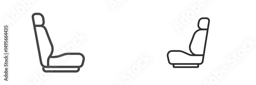 Comparison of two car seat designs showing different angles and styles in minimalist line art