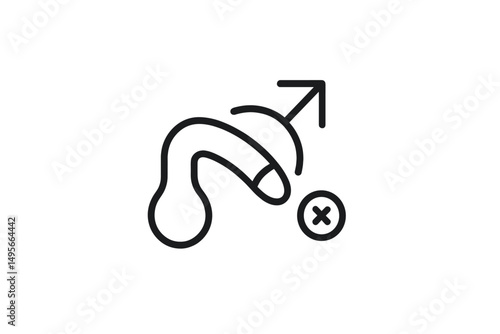 Symbol representing male sexuality and rejection of unwanted advances in a digital context
