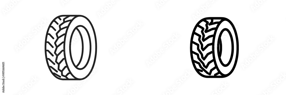 Different styles of tire designs showcased in simple line art for automotive enthusiasts and designers Different styles of tire designs showcased in simple line art for automotive enthusiasts and designers