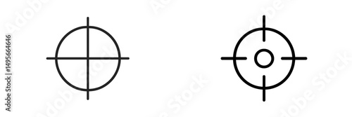 Crosshair design variations for targeting and precision use in graphic and digital applications