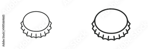 Unique design of two bottle caps showcases their shape and texture for creative projects or illustrations