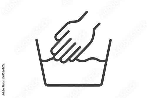 Hands immersed in water for cleaning or washing tasks at a home setting during daytime hours