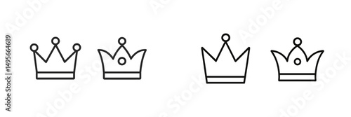 Various crown designs featuring different styles and embellishments in a minimalist layout on a white background