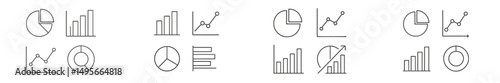 Icons representing various data visualization types including charts, graphs, and pie diagrams in a minimalistic style for effective communication