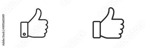 Thumbs up symbols representing approval and positivity in a minimalist design