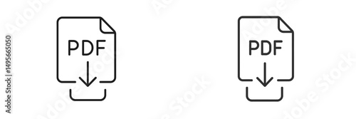 Two simple PDF icons representing download options in modern design