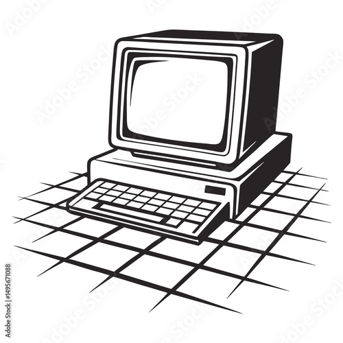 Retro Vintage Old Computer Monitor