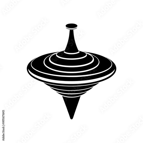 spinning top in motion   traditional toy on white .svg