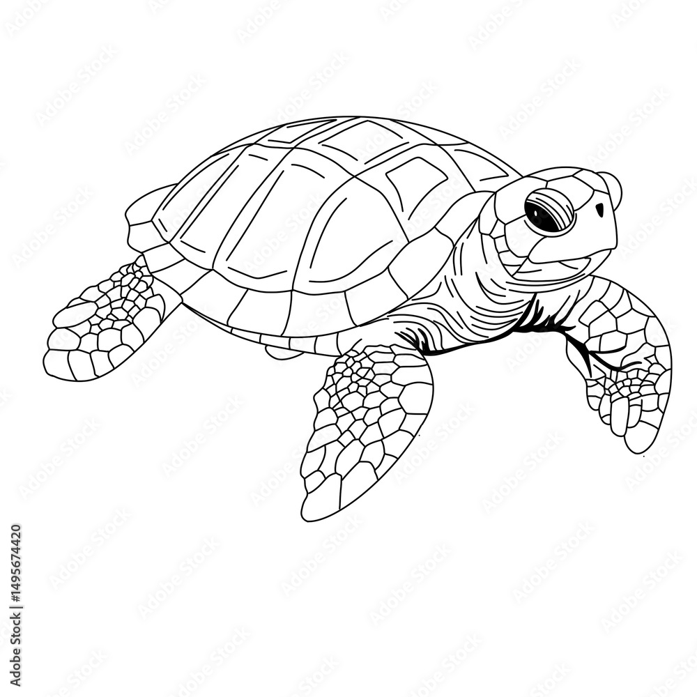 Naklejka premium turtle on a white background